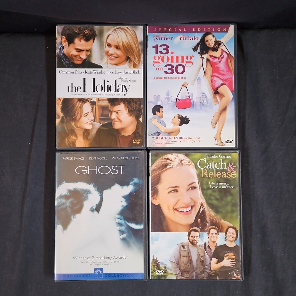 Romance DVD's Set of 4 Ghost, The Holiday, 13 Going on 30, Catch & Release